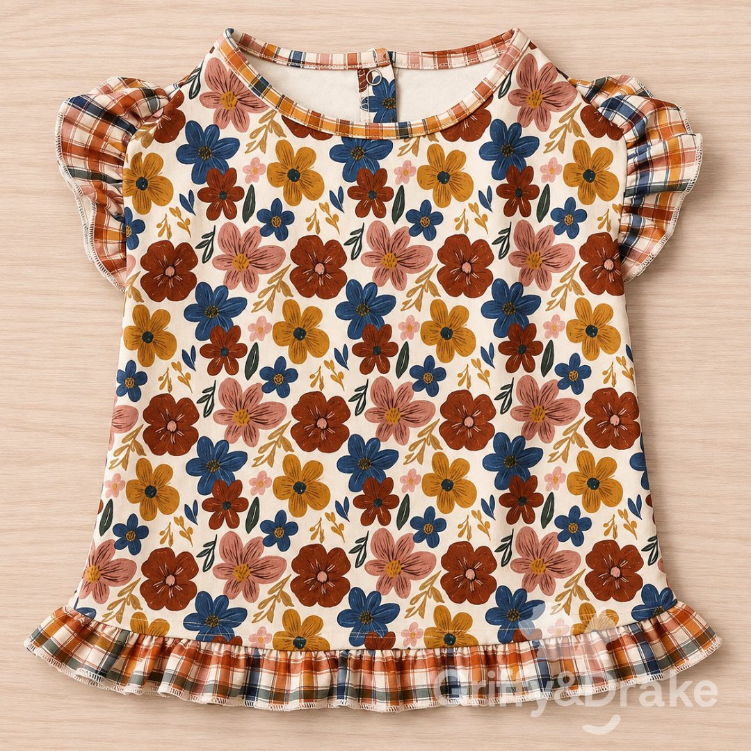 Fall Blooms Ruffle Shirt