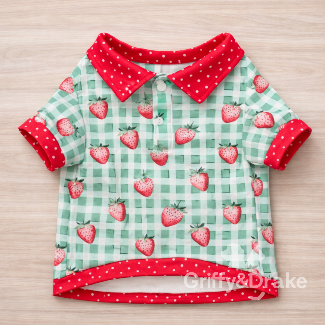 Strawberry Picnic Collar Shirt